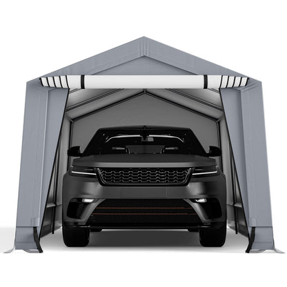 10 x 16 Feet Heavy-Duty Outdoor Carport, 2 Doors, Gray Carports at Gallery Canada