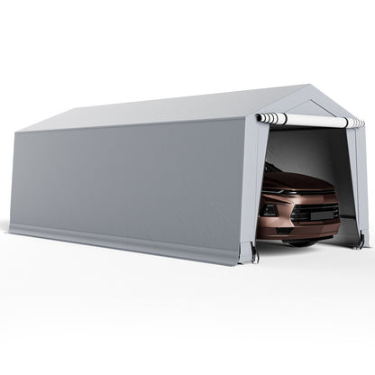 10 x 20 Ft Heavy Duty Outdoor Carport, 2 Doors, Gray Carports at Gallery Canada