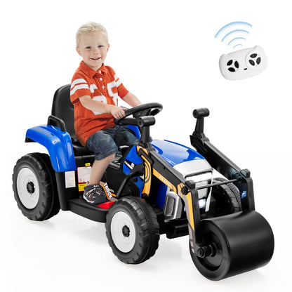 12V Kids Ride On Road Roller, 2.4G Remote Control, Blue Powered Ride On Toys at Gallery Canada