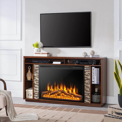 34/37 Inch Electric Fireplace, Recessed, Adjustable Flames, Black Fireplaces at Gallery Canada