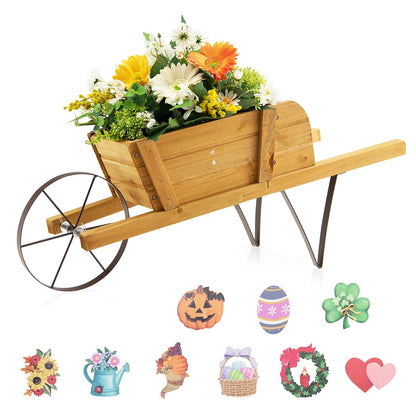 Wooden Wagon Planter, 9 Magnetic Accessories, Walnut Plant Stands at Gallery Canada