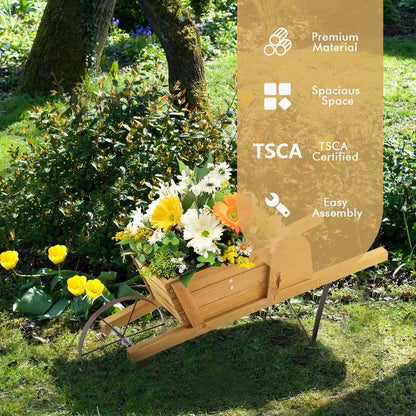 Wooden Wagon Planter, 9 Magnetic Accessories, Walnut Plant Stands at Gallery Canada