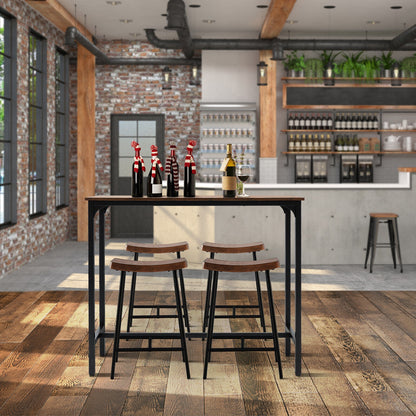 48 Inch Industrial Pub Dining Table, Steel Frame, Rustic Brown Dining Tables at Gallery Canada