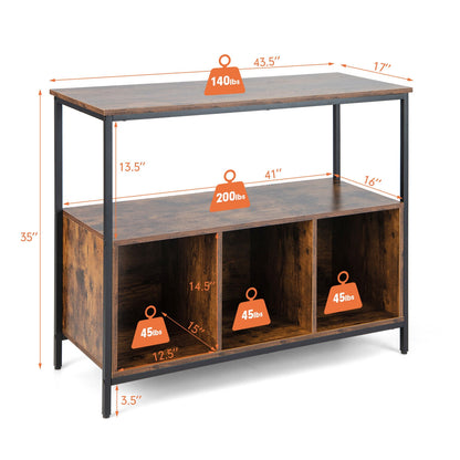 Modern Kitchen Buffet Sideboard, 3 Compartments, Rustic Brown Sideboards Cabinets & Buffets at Gallery Canada