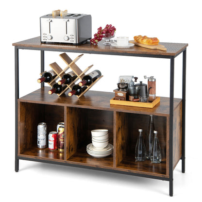 Modern Kitchen Buffet Sideboard, 3 Compartments, Rustic Brown Sideboards Cabinets & Buffets at Gallery Canada