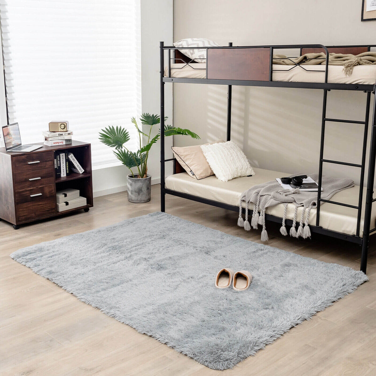 5 x 7 Feet Modern Rectangular Soft Shag Area Rug, Light Gray Rugs at Gallery Canada