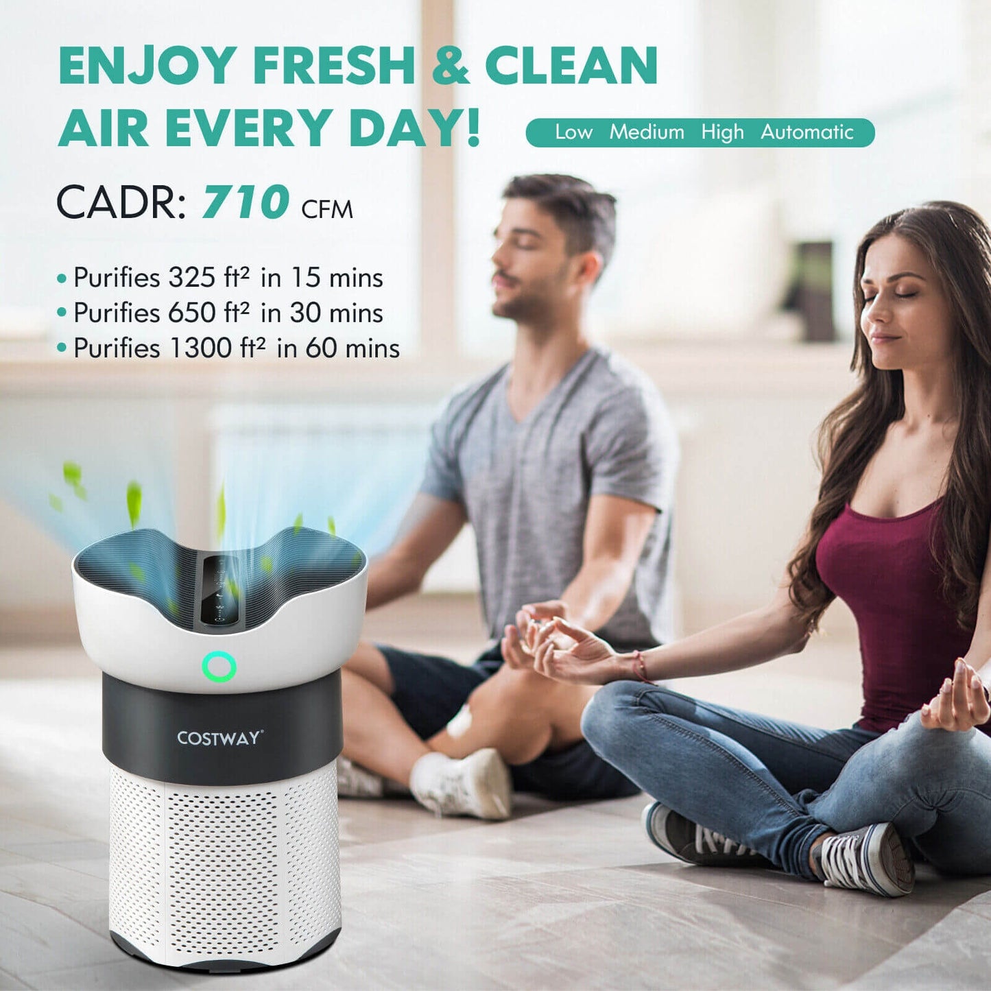 Air Purifier, Sleep Mode, 1300 Sq Ft, White Air Purifiers at Gallery Canada