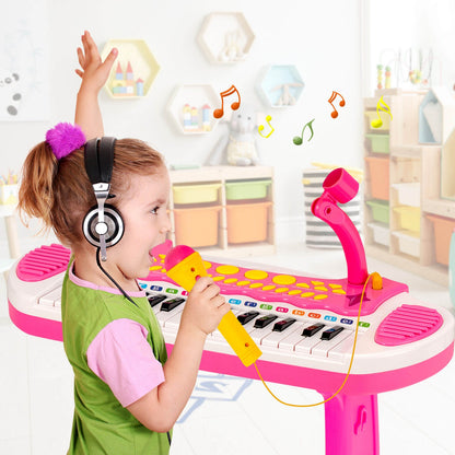 31-Key Kids Piano Keyboard Toy, With Microphone And Multiple Sounds, Pink Musical Toys at Gallery Canada