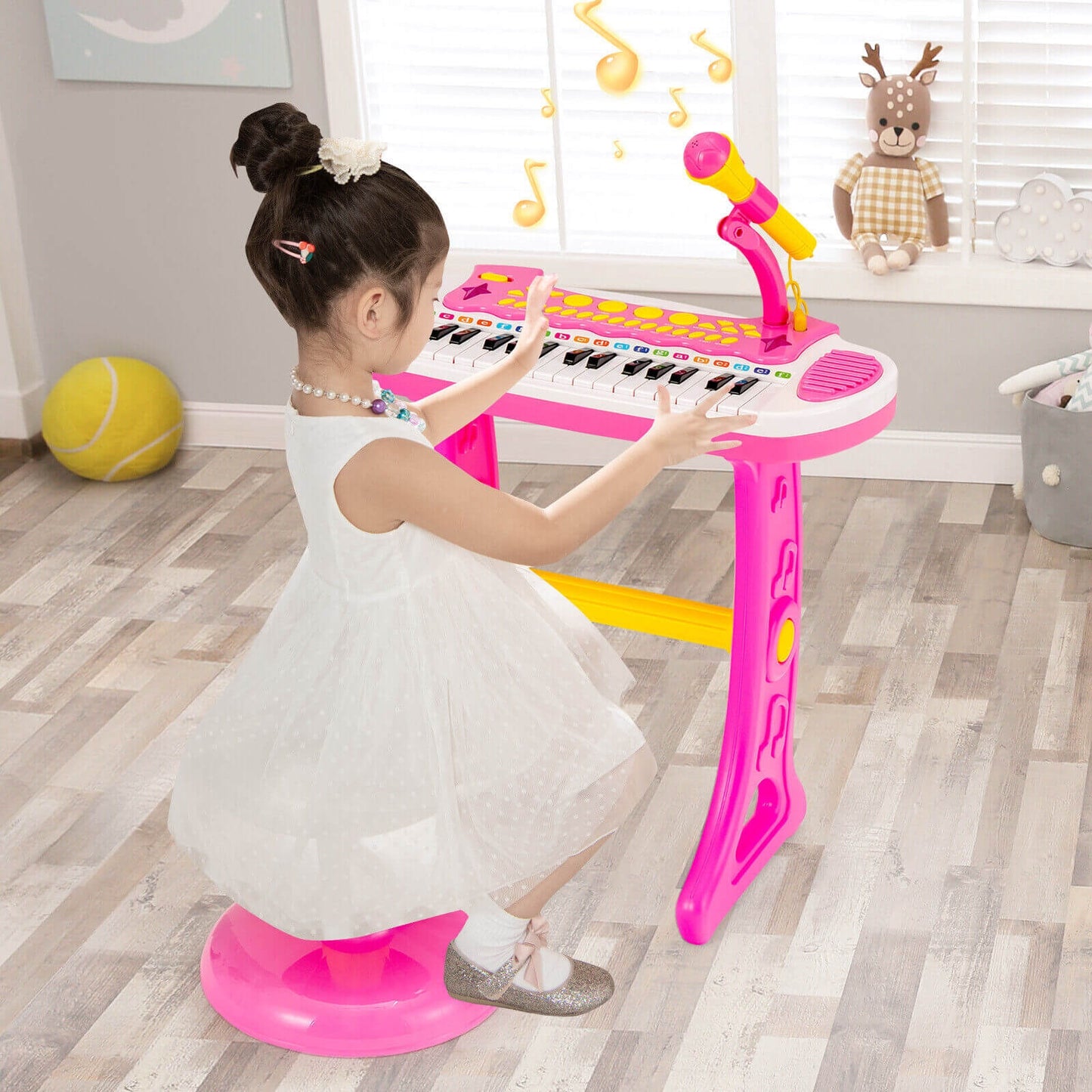 31-Key Kids Piano Keyboard Toy, With Microphone And Multiple Sounds, Pink Musical Toys at Gallery Canada