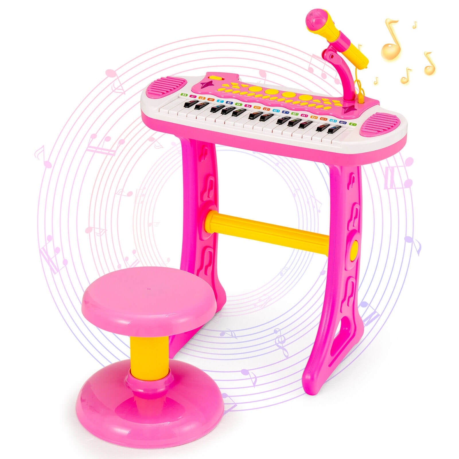 31-Key Kids Piano Keyboard Toy, With Microphone And Multiple Sounds, Pink Musical Toys at Gallery Canada