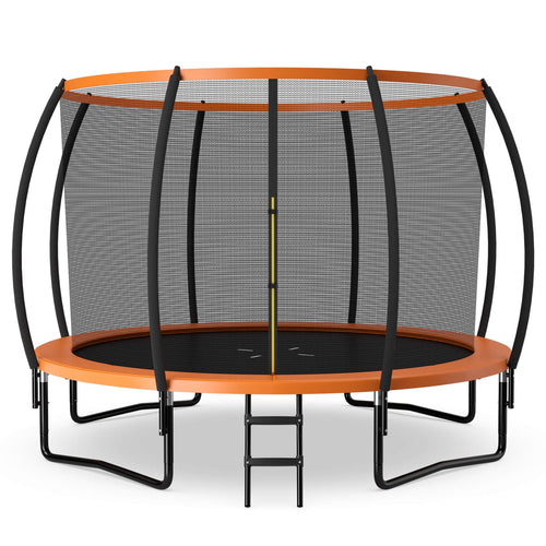12FT Recreational Trampoline With Ladder, Orange