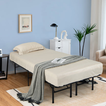 King Size Folding Steel Platform Bed Frame, Black Folding Beds at Gallery Canada