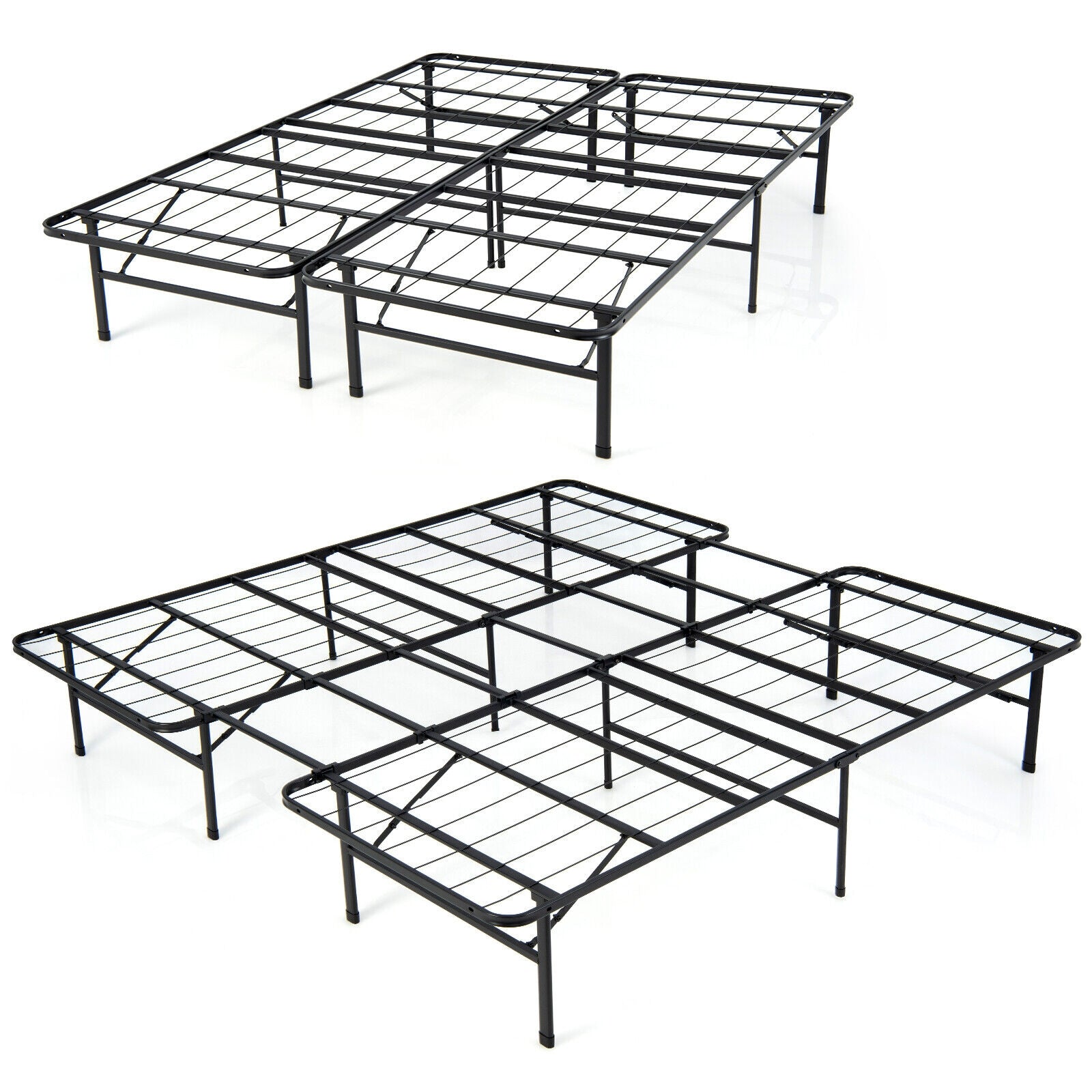King Size Folding Steel Platform Bed Frame, Black Folding Beds at Gallery Canada