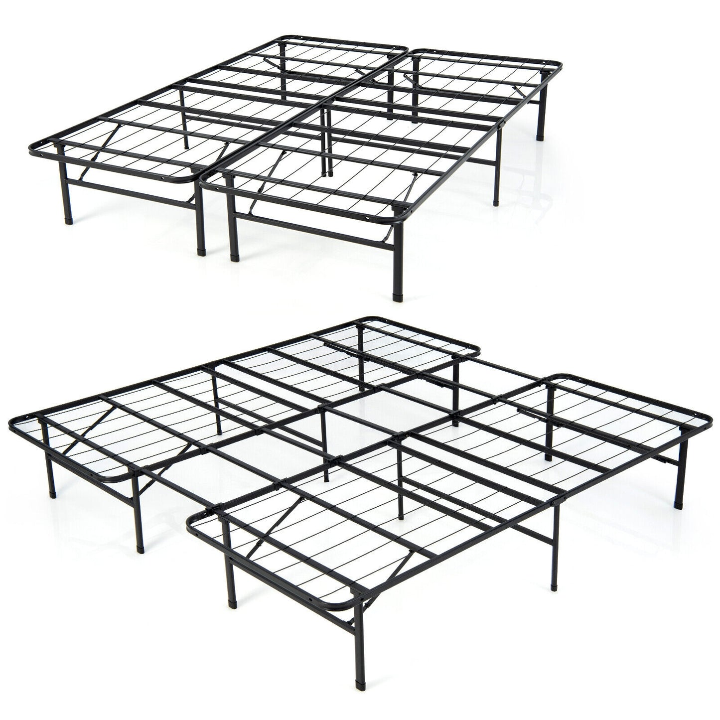 King Size Folding Steel Platform Bed Frame, Black Folding Beds at Gallery Canada
