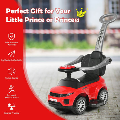 3 In 1 Ride On Push Car Toddler Stroller, Red Push & Pedal Ride On Toys at Gallery Canada