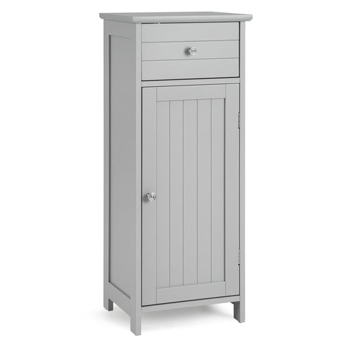 Wooden Bathroom Cabinet With Drawer And Shelf, Gray