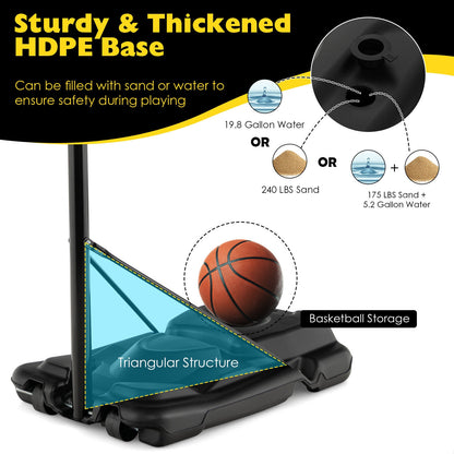 Portable Adjustable Basketball Goal Hoop System, 4.25-10 Feet, Black Sport Equipments at Gallery Canada