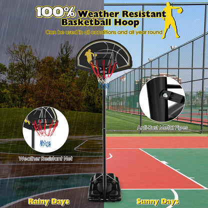 Portable Adjustable Basketball Goal Hoop System, 4.25-10 Feet, Black Sport Equipments at Gallery Canada