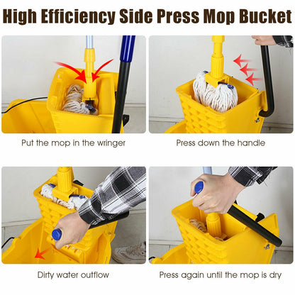 26 Quart Side Press Wringer Commercial Mop Bucket, Yellow Vacuums & Cleaners at Gallery Canada