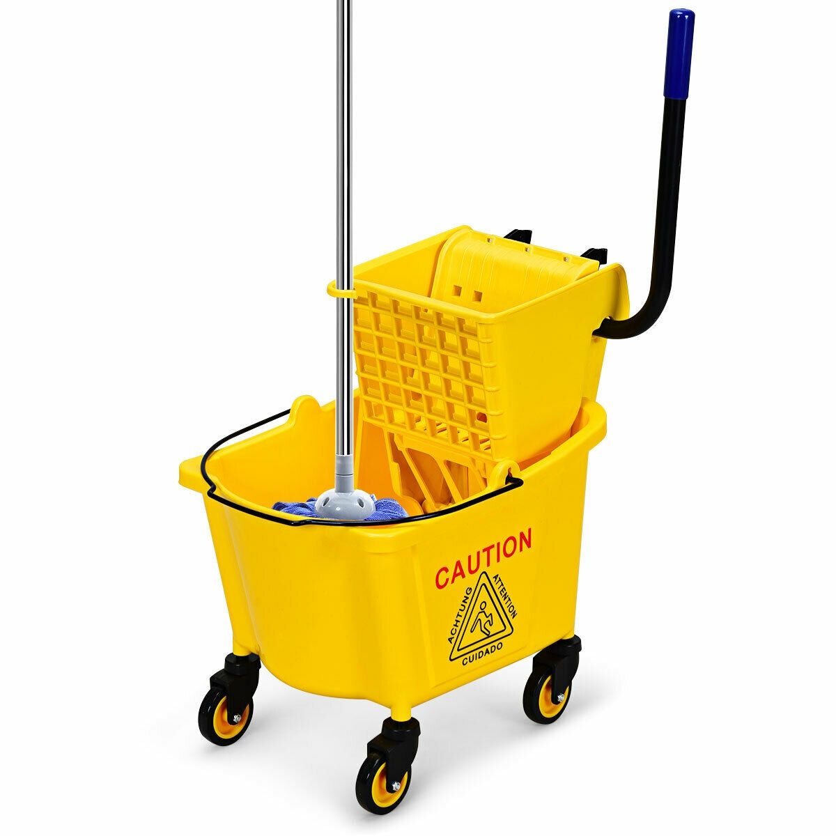 26 Quart Side Press Wringer Commercial Mop Bucket, Yellow Vacuums & Cleaners at Gallery Canada