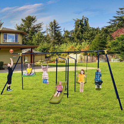 7-In-1 Stable A-Shaped Outdoor Swing Set, Blue Swing & Playsets at Gallery Canada