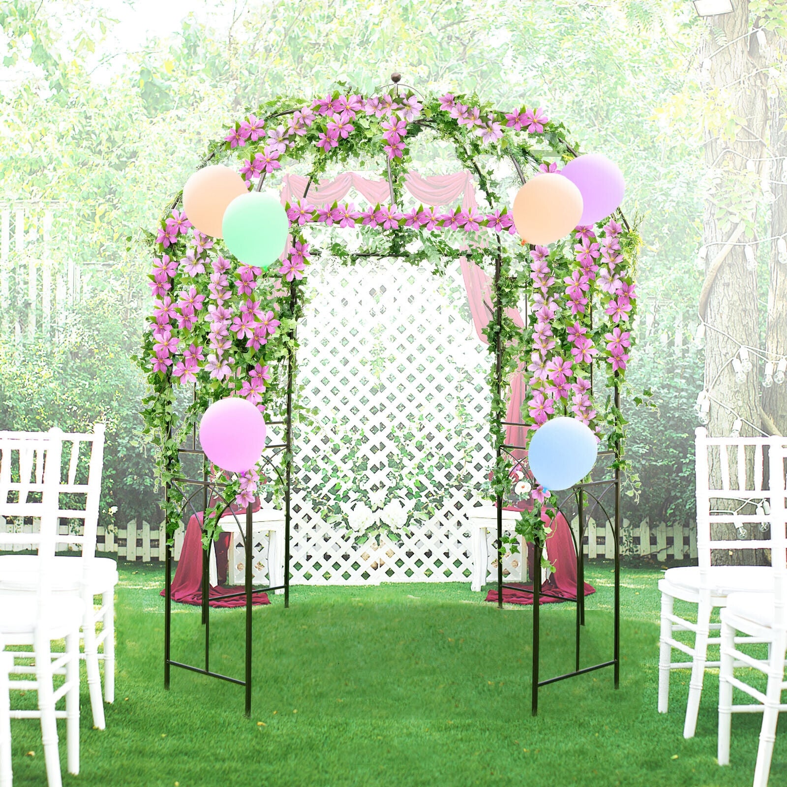 8.4 x 7 Feet Birdcage Garden Arbor, Copper Outdoor Decor at Gallery Canada