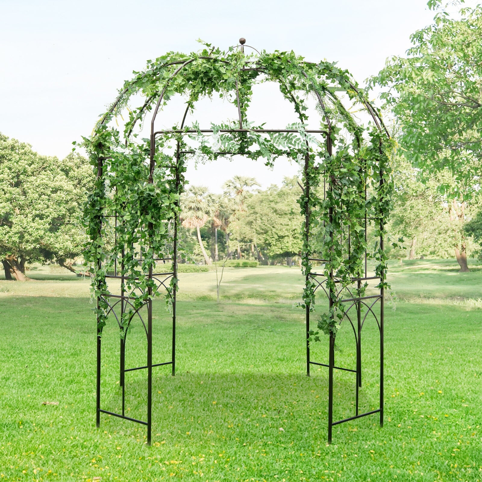 8.4 x 7 Feet Birdcage Garden Arbor, Copper Outdoor Decor at Gallery Canada