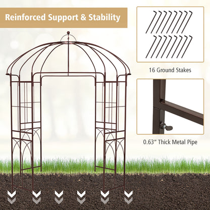 8.4 x 7 Feet Birdcage Garden Arbor, Copper Outdoor Decor at Gallery Canada