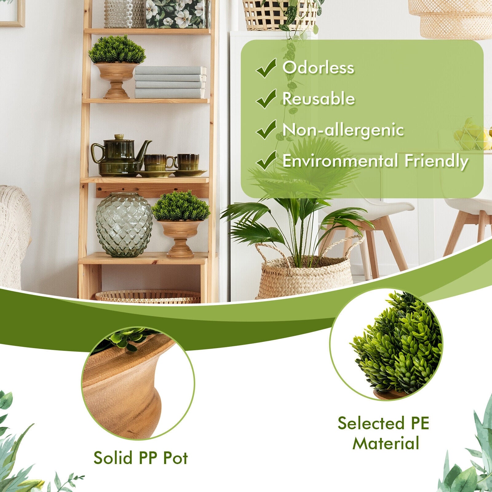 4 Pack Artificial Boxwood Topiary Trees, Green Faux Plants at Gallery Canada