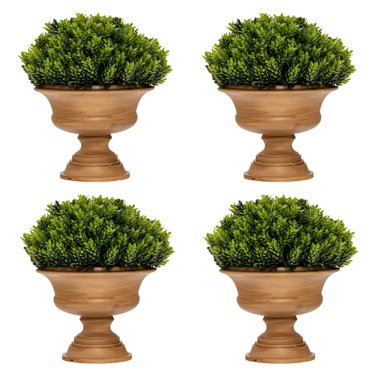 4 Pack Artificial Boxwood Topiary Trees, Green Faux Plants Green at Gallery Canada
