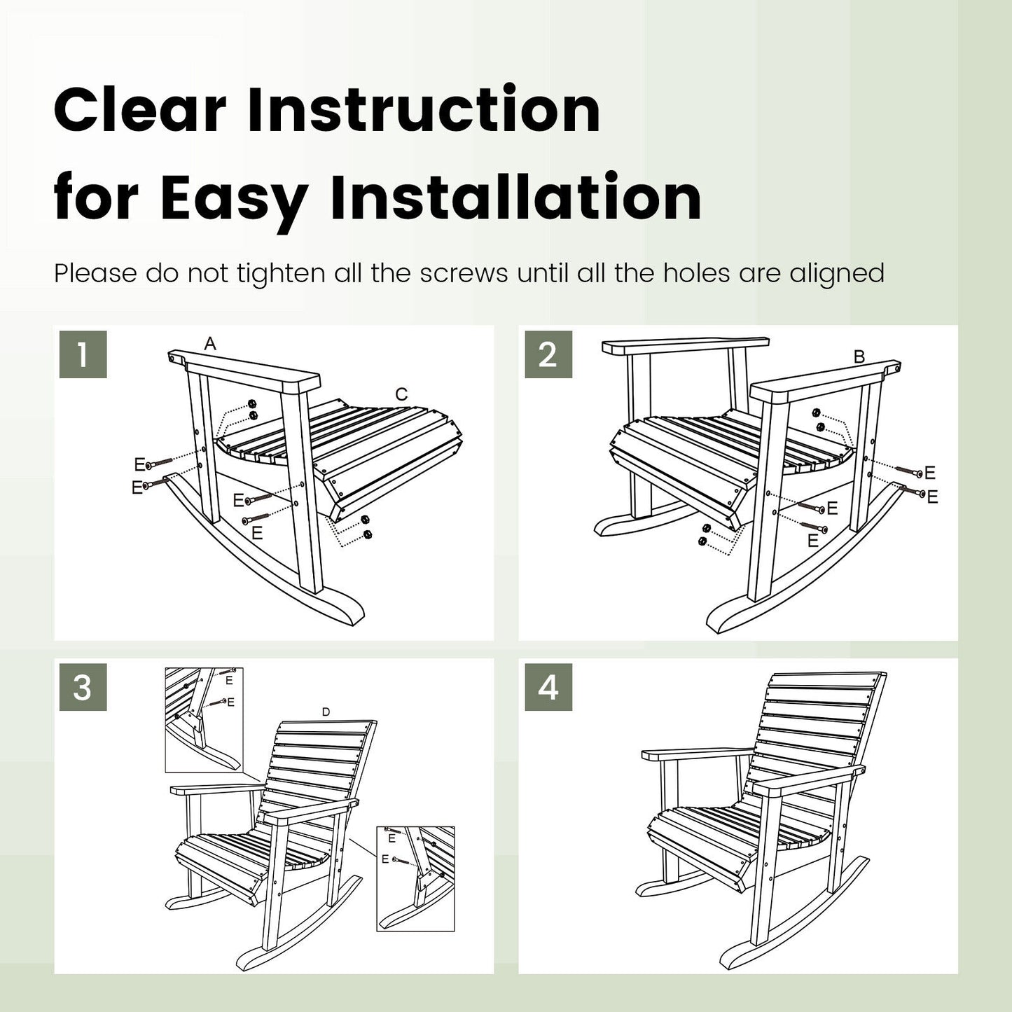Outdoor Fir Wood Rocking Chair, High Backrest, Natural Patio Rocking Chairs & Gliders at Gallery Canada