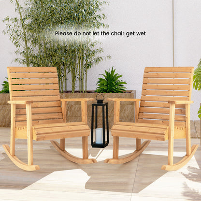 Outdoor Fir Wood Rocking Chair, High Backrest, Natural Patio Rocking Chairs & Gliders at Gallery Canada