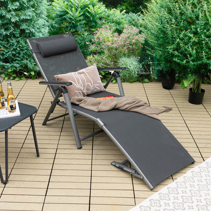 Aluminum Chaise Lounge Chair, Quick-Drying Fabric, Gray Outdoor Chaise Lounges at Gallery Canada