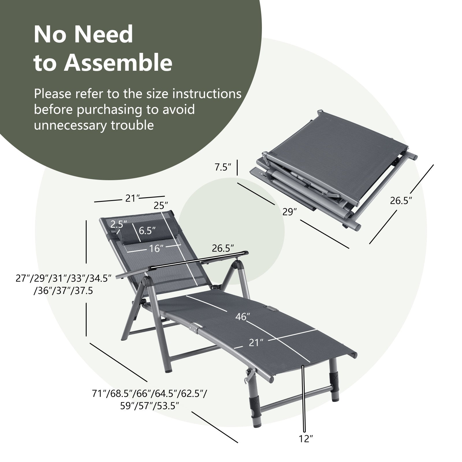 Aluminum Chaise Lounge Chair, Quick-Drying Fabric, Gray Outdoor Chaise Lounges at Gallery Canada