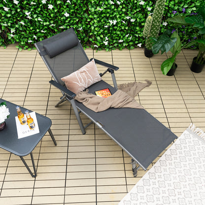 Aluminum Chaise Lounge Chair, Quick-Drying Fabric, Gray Outdoor Chaise Lounges at Gallery Canada