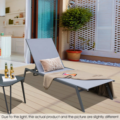 Outdoor Adjustable Chaise Lounge Chair, Lay Flat Position, Multicolor Outdoor Chaise Lounges at Gallery Canada