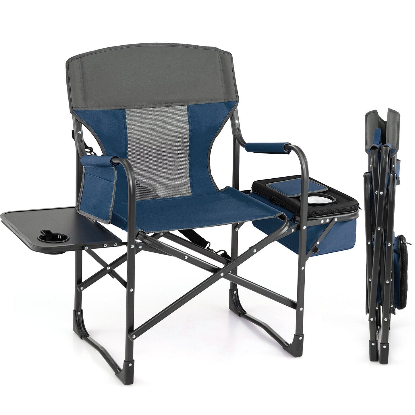 Folding Camping Chair With Cooler Bag, Side Table, Blue Camping Furniture Blue at Gallery Canada