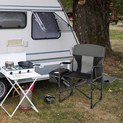 Folding Camping Director Chair With Cooler Bag, Side Table, Black Camping Furniture at Gallery Canada
