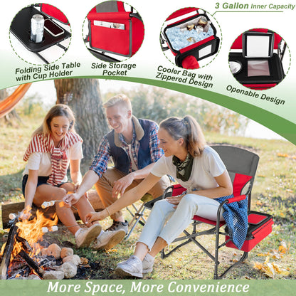 Folding Camping Director Chair With Cooler Bag, Side Table, Red Camping Furniture at Gallery Canada