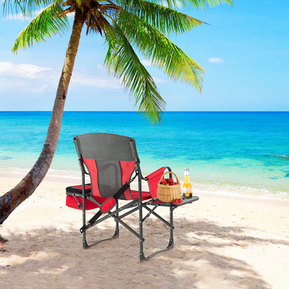 Folding Camping Director Chair With Cooler Bag, Side Table, Red Camping Furniture at Gallery Canada