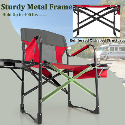 Folding Camping Director Chair With Cooler Bag, Side Table, Red Camping Furniture at Gallery Canada