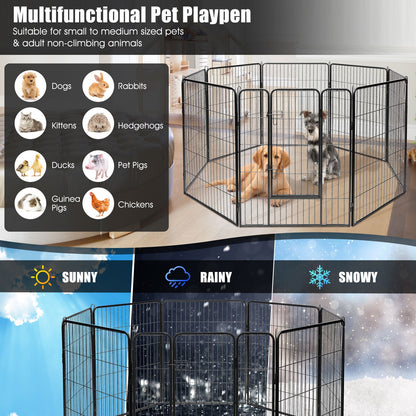 8 Metal Panel Heavy Duty Pet Playpen, 48 Inches, Black Pet Gate at Gallery Canada