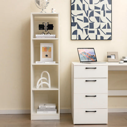 5 Tier 4 Cube Narrow Bookshelf, 4 Anti-Tipping Kits, White Bookcases at Gallery Canada