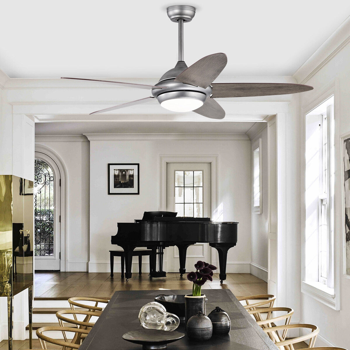 52 Inch Ceiling Fan With Lights, 3 Colors, Silver Ceiling Fans at Gallery Canada
