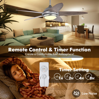 52 Inch Ceiling Fan With Lights, 3 Colors, Silver Ceiling Fans at Gallery Canada