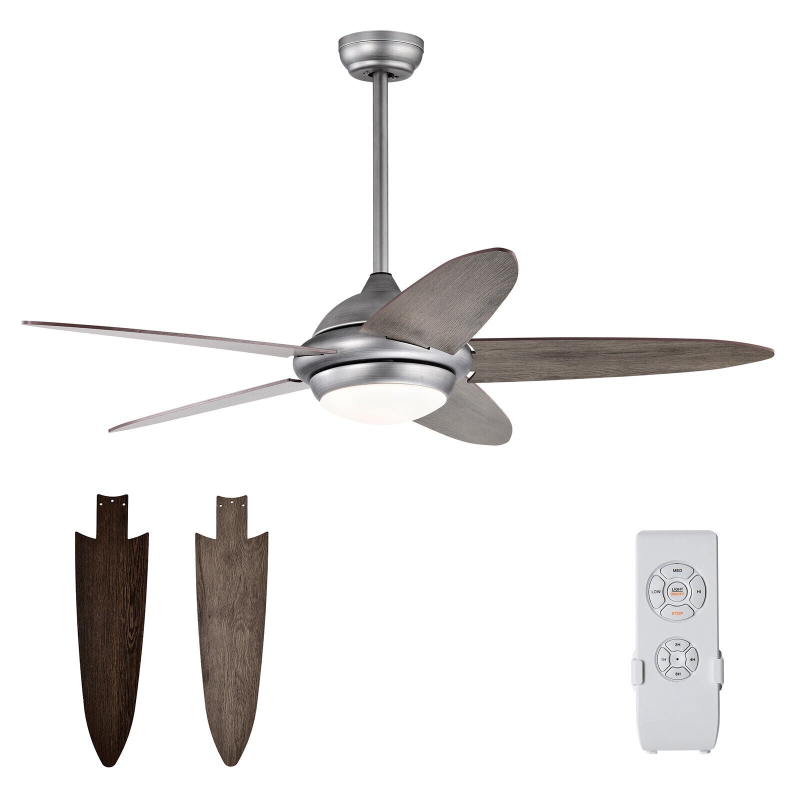 52 Inch Ceiling Fan With Lights, 3 Colors, Silver Ceiling Fans at Gallery Canada