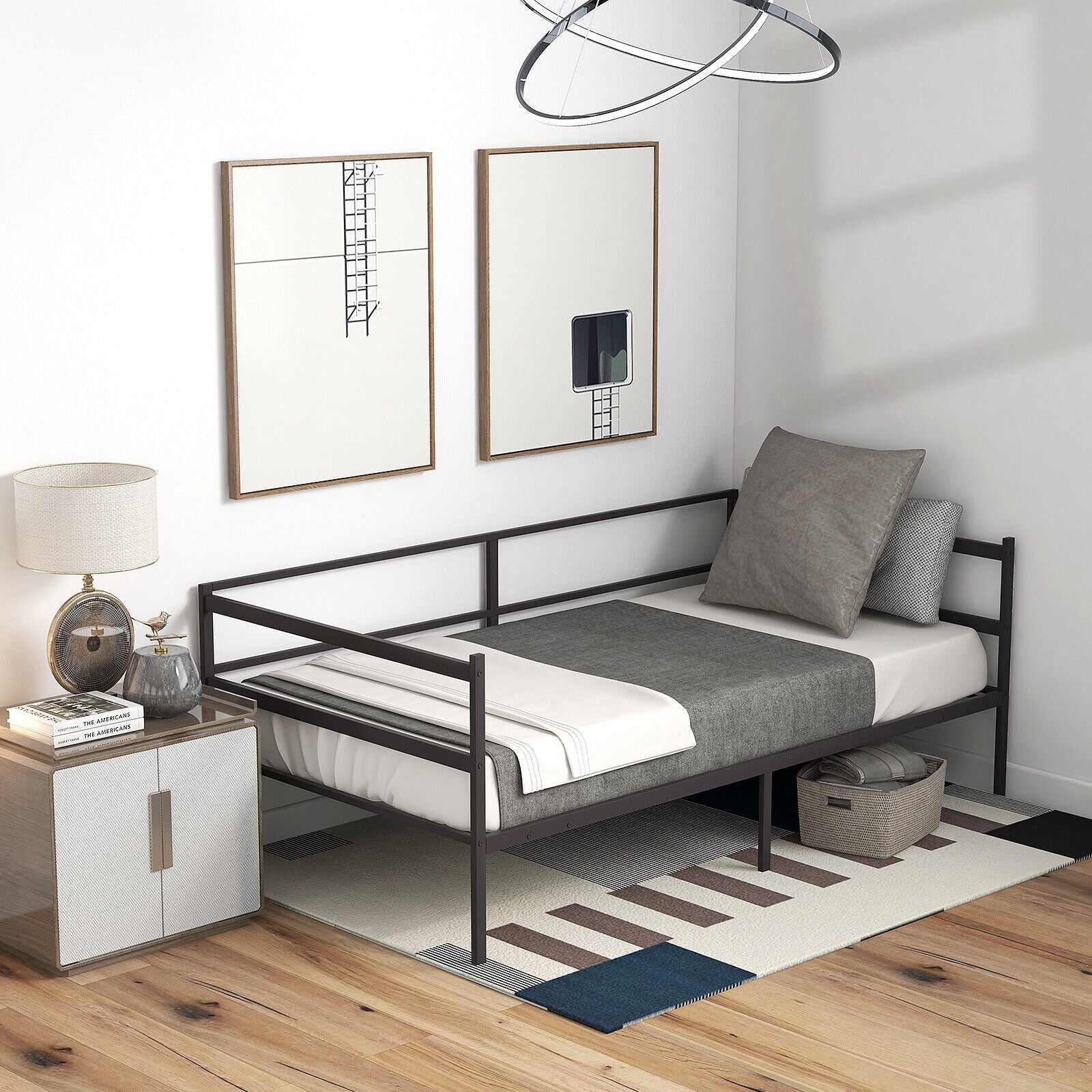 Twin Size Metal Daybed Frame, Black Trundle Bed Frame at Gallery Canada