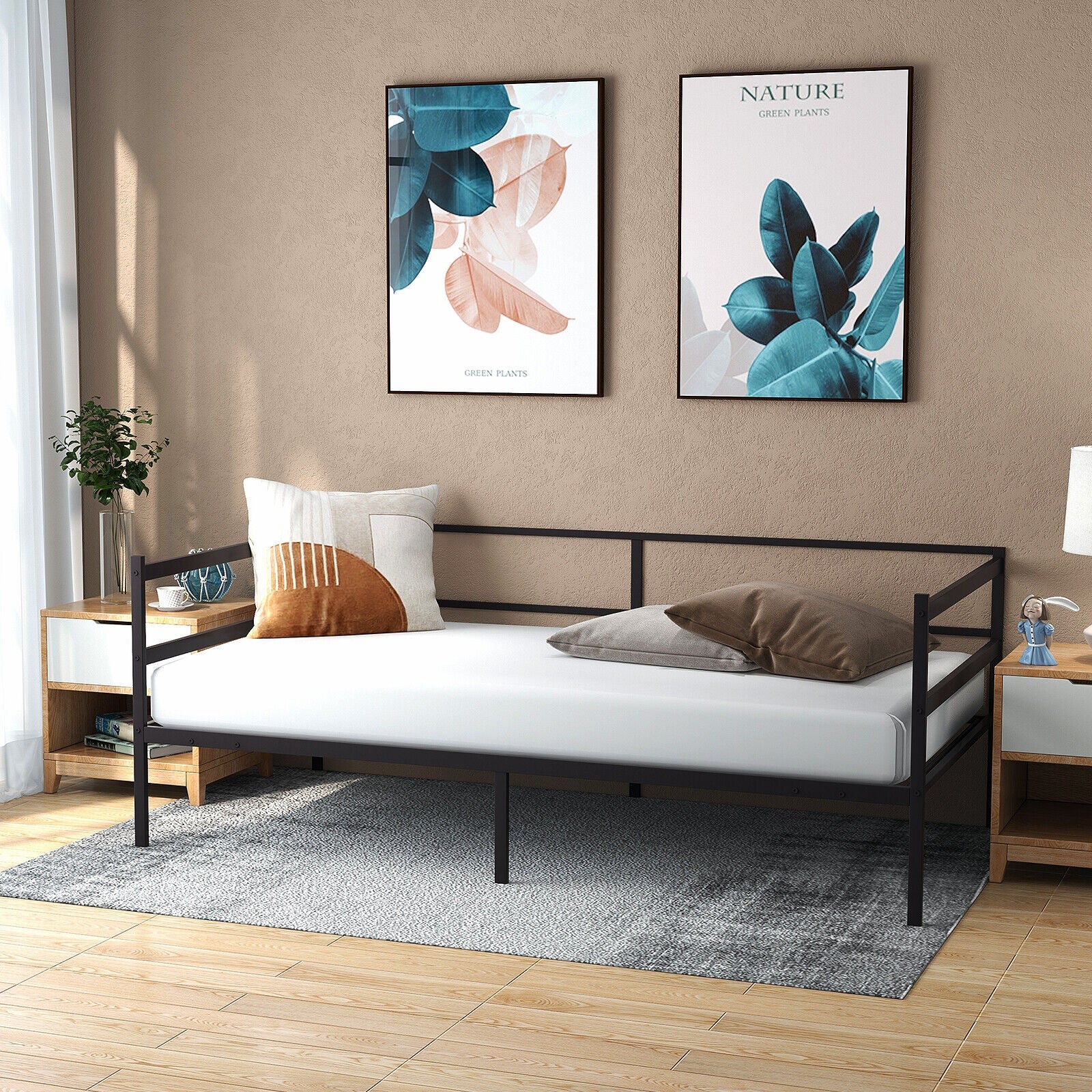 Twin Size Metal Daybed Frame, Black Trundle Bed Frame at Gallery Canada