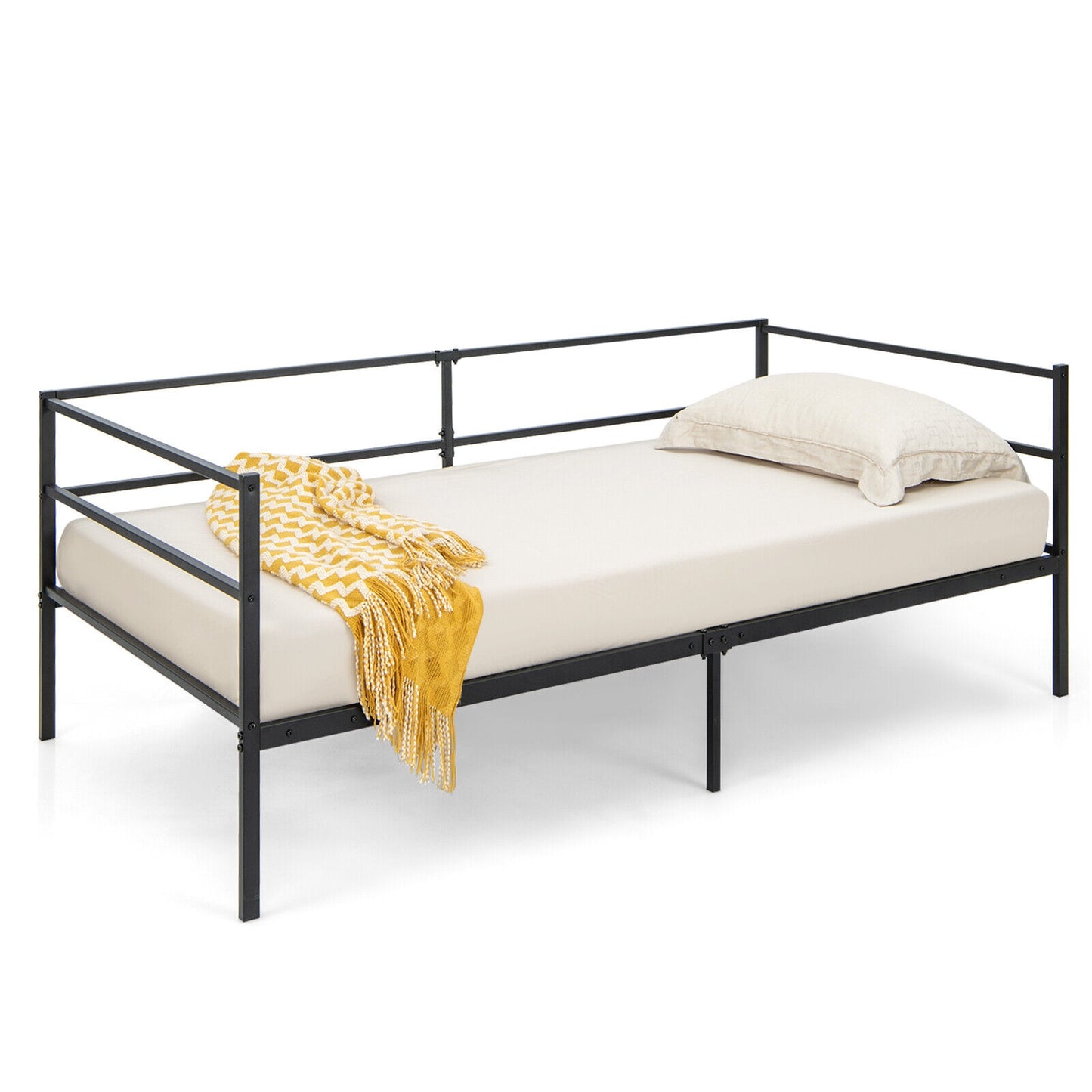 Twin Size Metal Daybed Frame, Black Trundle Bed Frame at Gallery Canada