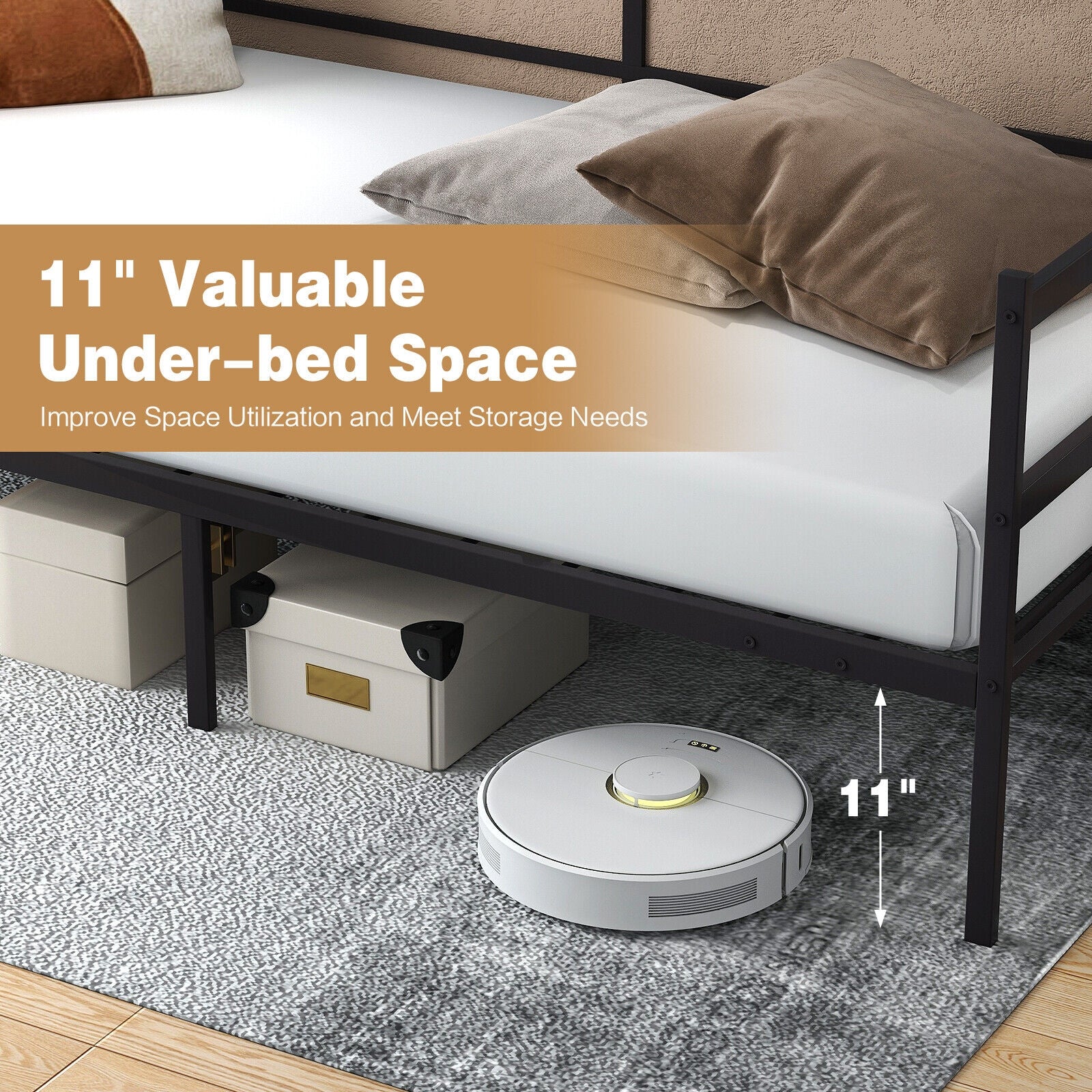 Twin Size Metal Daybed Frame, Black Trundle Bed Frame at Gallery Canada